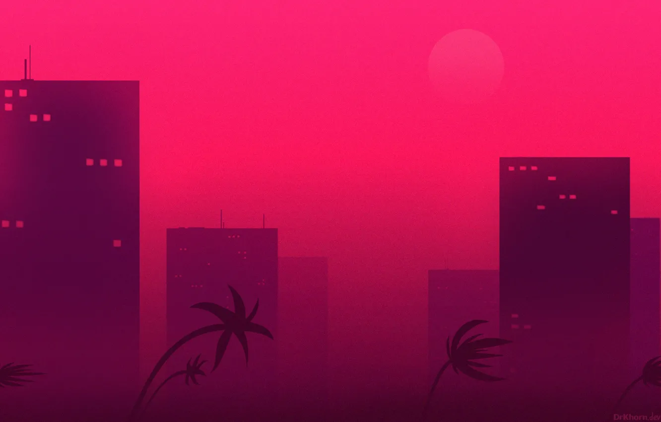 Photo wallpaper the city, palm trees, Hotline Miami, Hotline Miami 2: Wrong Number