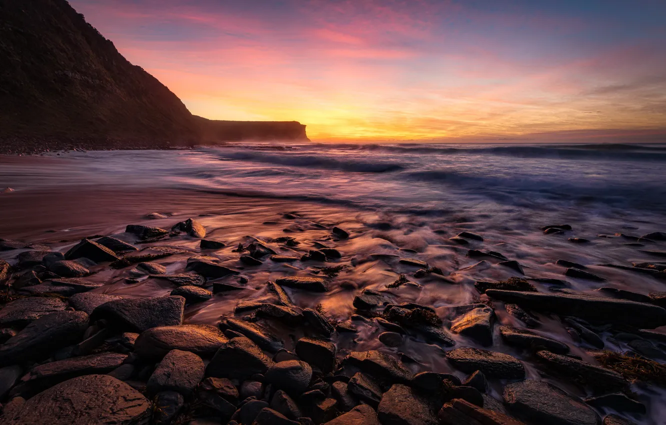 Photo wallpaper sunrise, Australia, Garie beach, Royal National Park