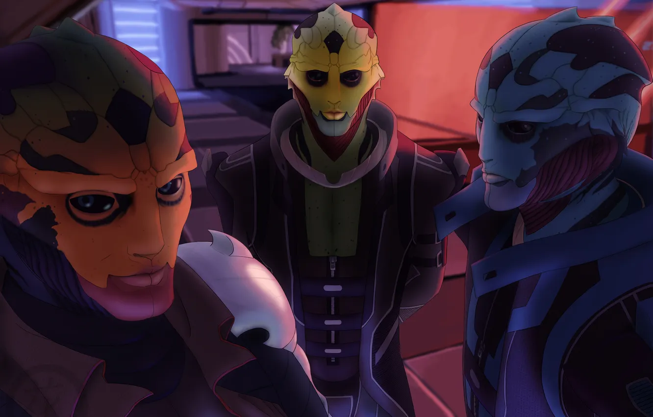 Photo wallpaper mass effect, art, Thane Krios, fan, Drell Assassin, Feron, Drell Information Trafficker, Kolyat Krios