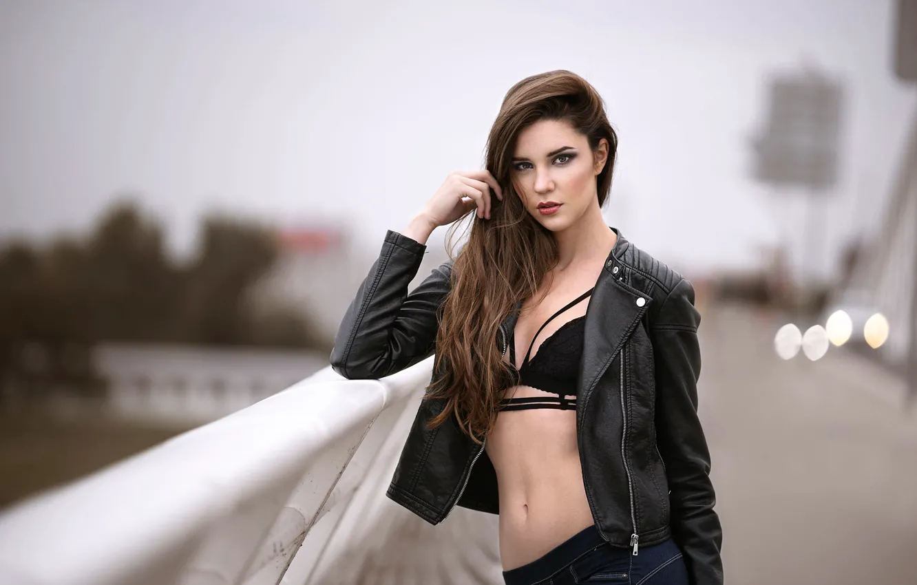 Photo wallpaper the city, tummy, makeup, sponge, Bára