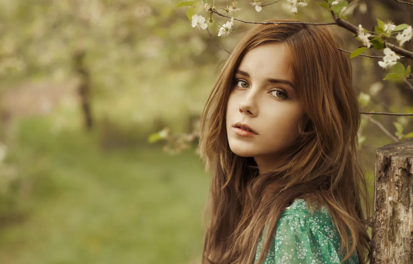 Photo wallpaper look, girl, face, portrait