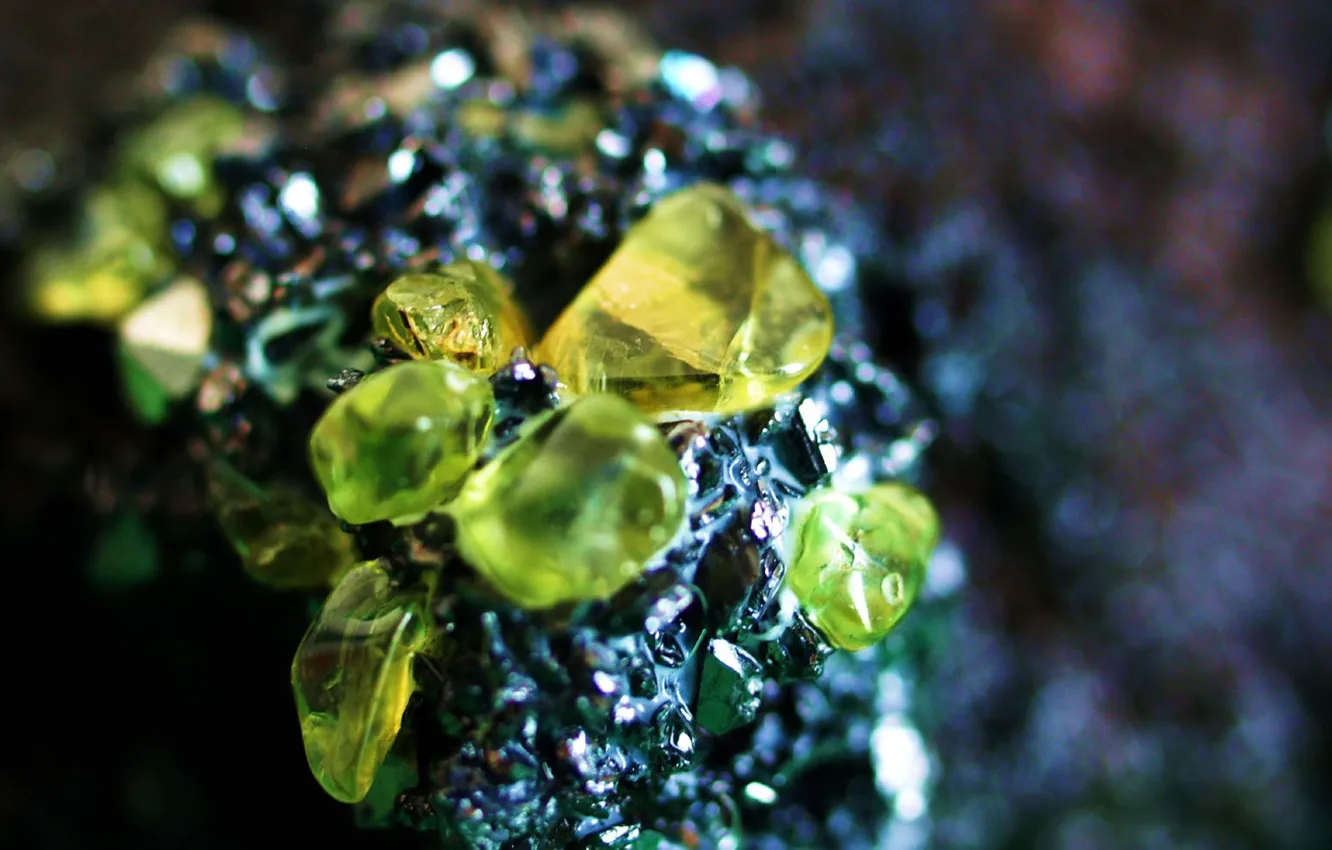 Photo wallpaper stones, minerals, Druse chrysolites