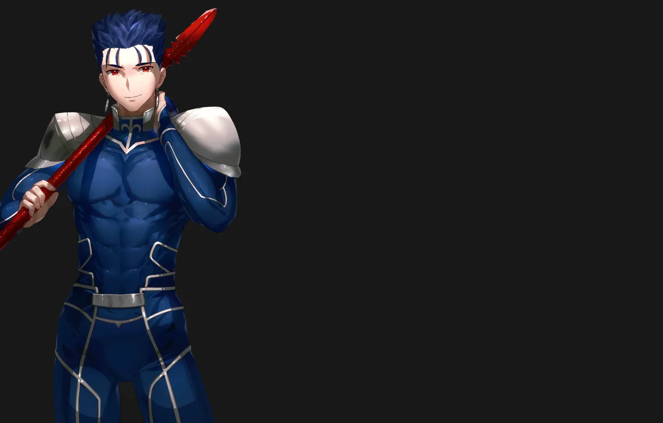 Photo wallpaper guy, spear, Lancer, Fate stay night, Fate / Stay Night