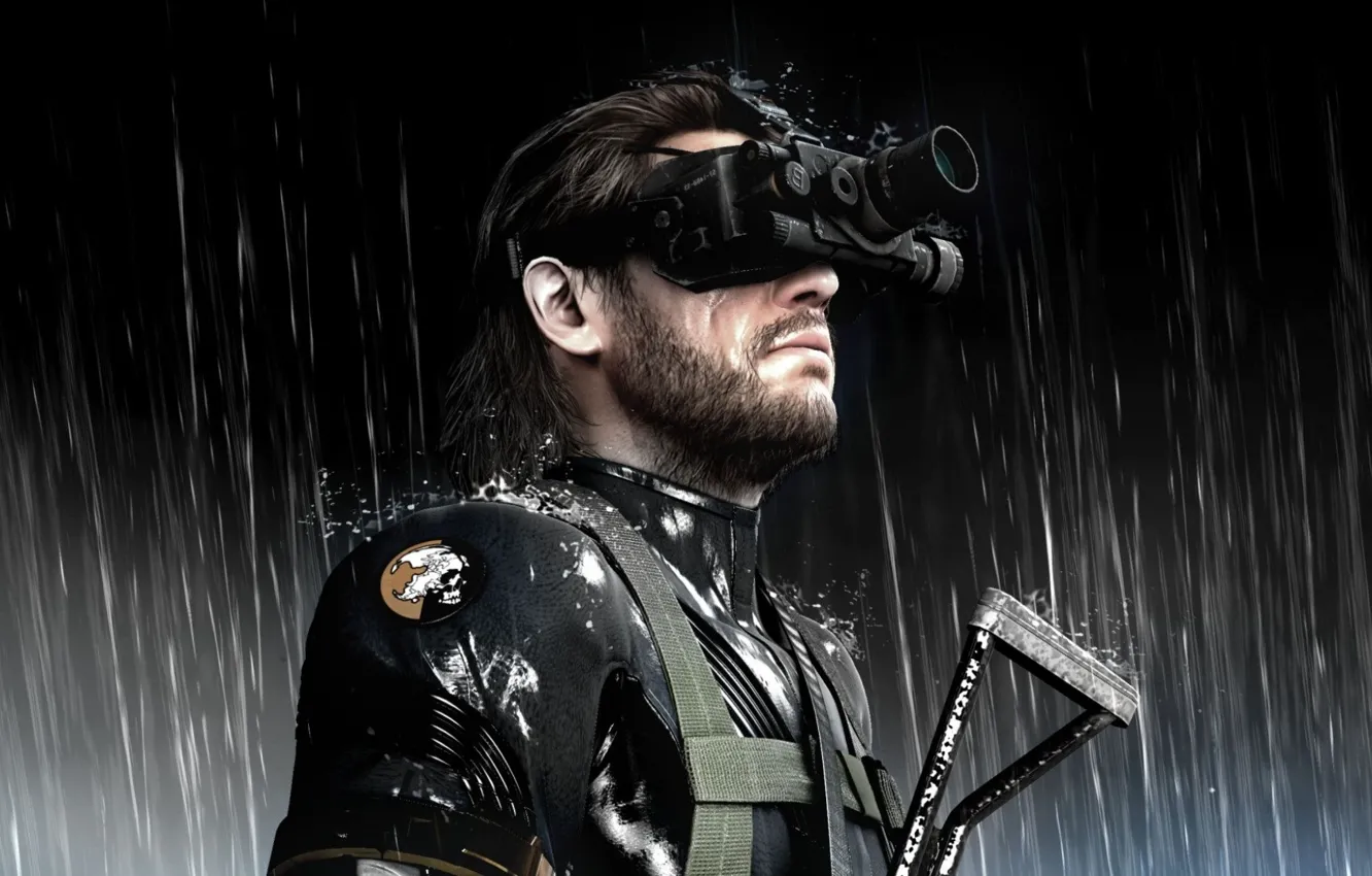 Photo wallpaper rain, Snake, Solid Snake, Metal Gear, background, men, video game, Kojima Productions