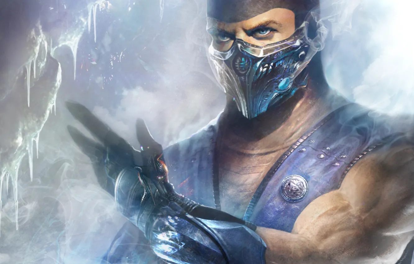 Photo wallpaper ice, Mortal Kombat, ninja, Sub-Zero
