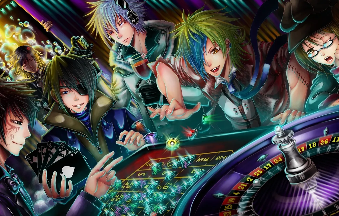 Photo wallpaper the game, glass, map, headphones, art, glasses, chips, tattoo