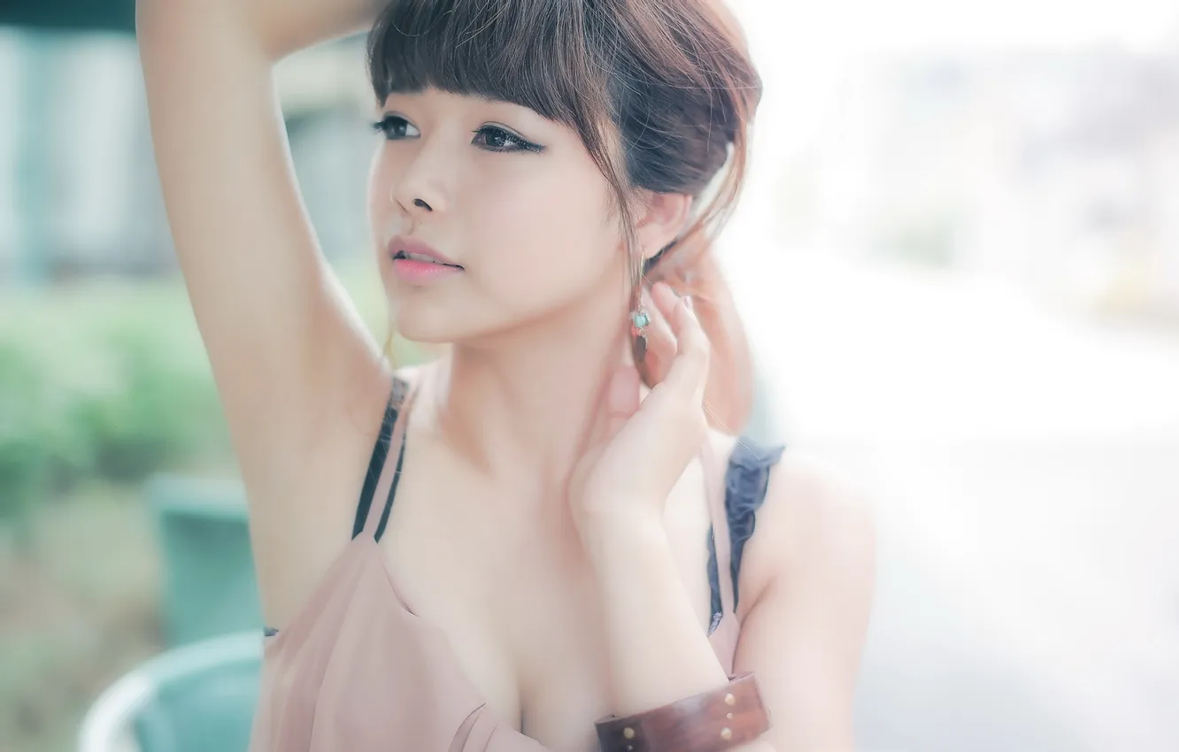 Photo wallpaper girl, portrait, Asian