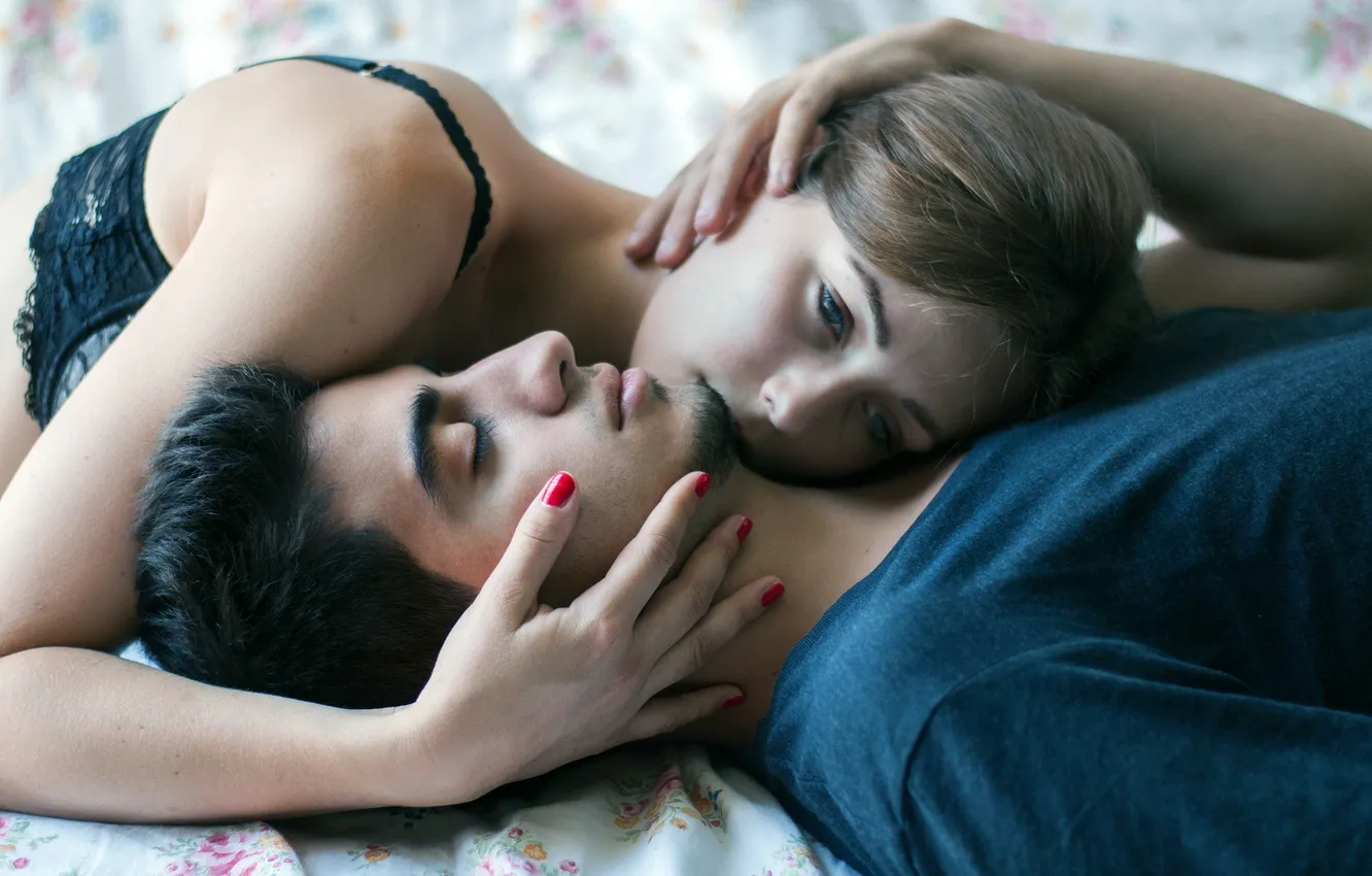 Photo wallpaper girl, mood, guy