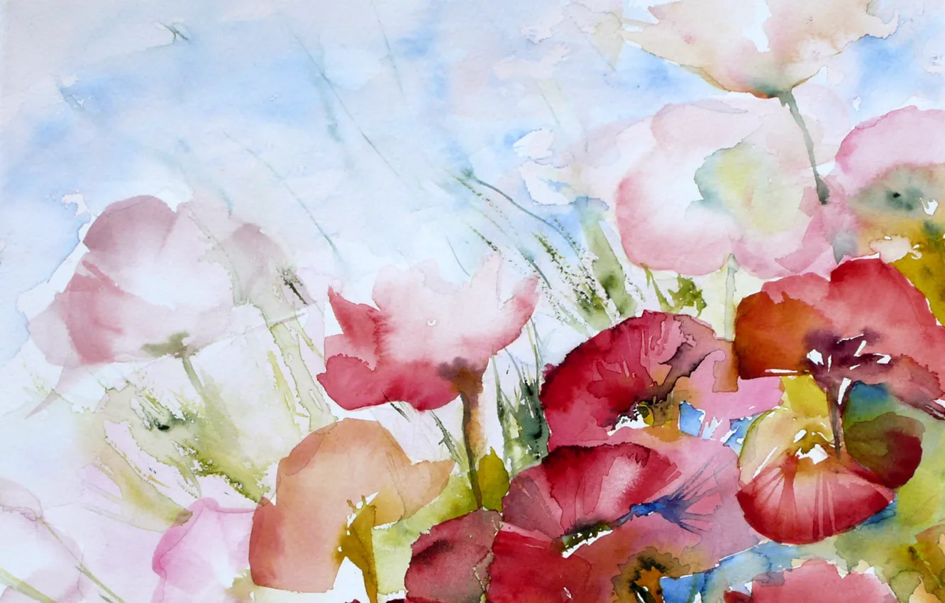 Photo wallpaper flowers, style, picture