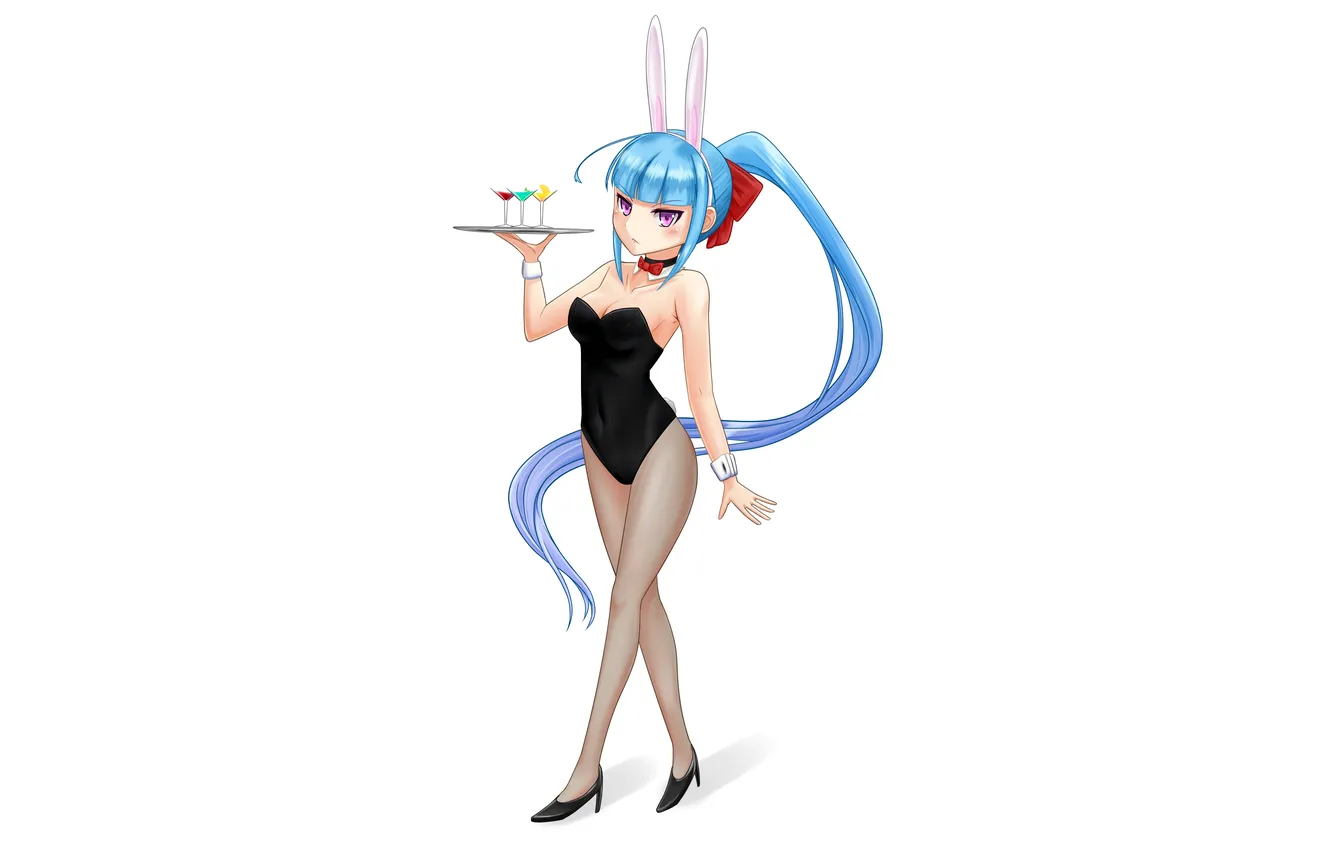 Photo wallpaper girl, sexy, cleavage, long hair, legs, boobs, anime, beautiful