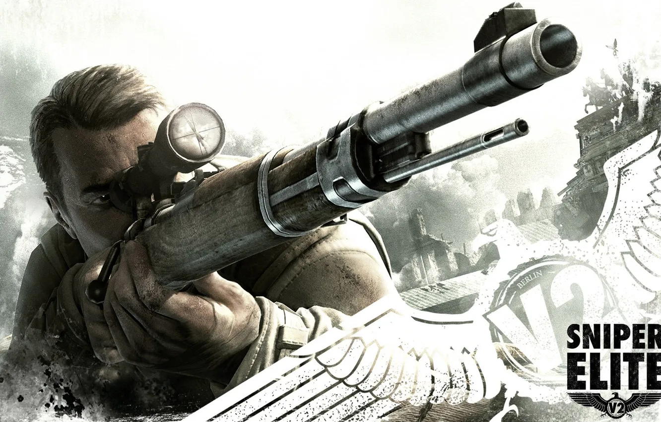 Photo wallpaper soldiers, sniper, military, sniper rifle, Berlin, Sniper Elite V2, Sniper Scope