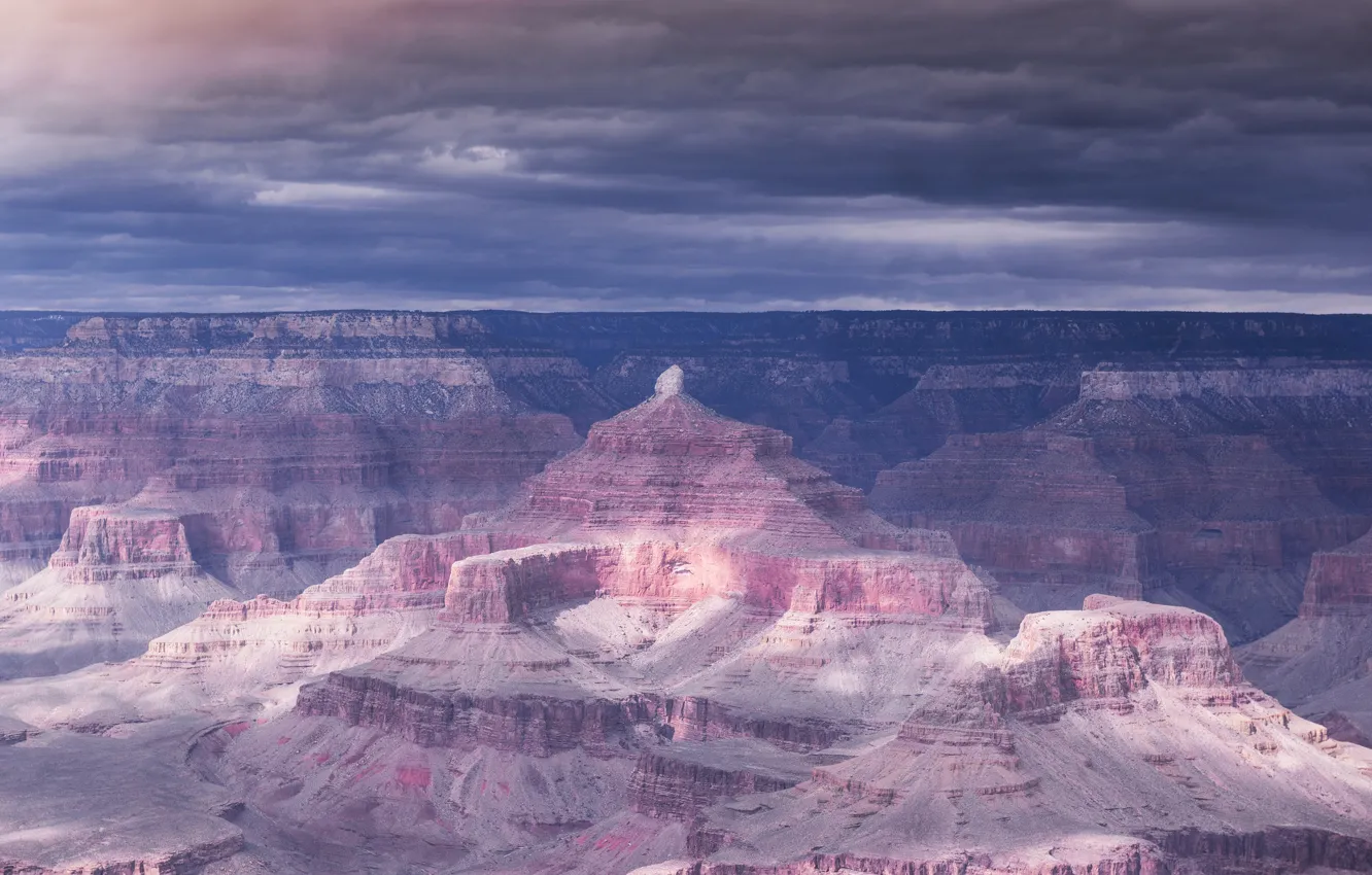 Photo wallpaper the sky, clouds, mountains, clouds, nature, rocks, USA, The Grand canyon