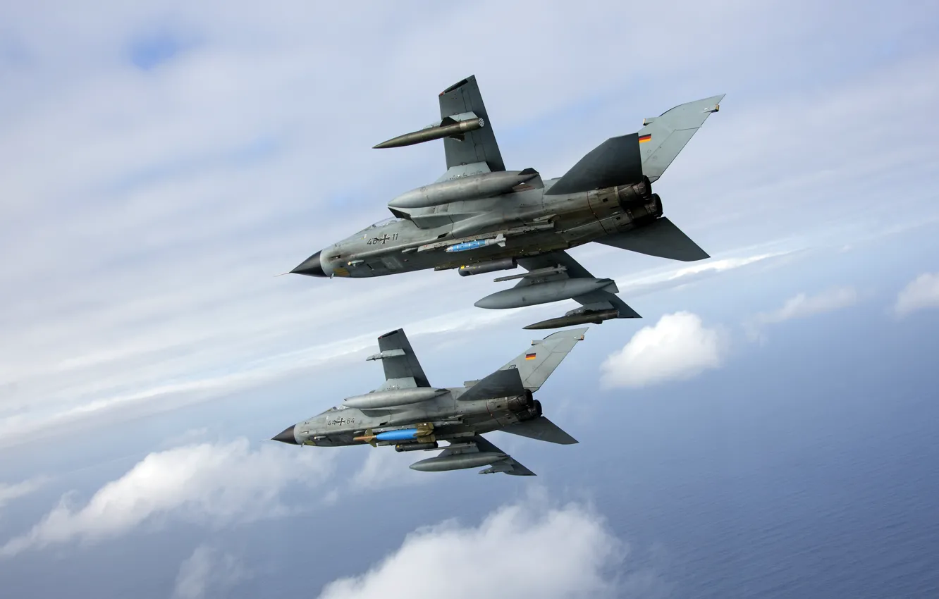 Photo wallpaper the sky, fighter, pair, bomber, Panavia Tornado