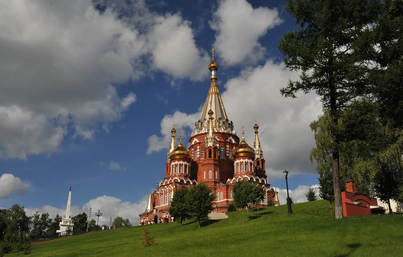 Photo wallpaper hills, Church, Izhevsk