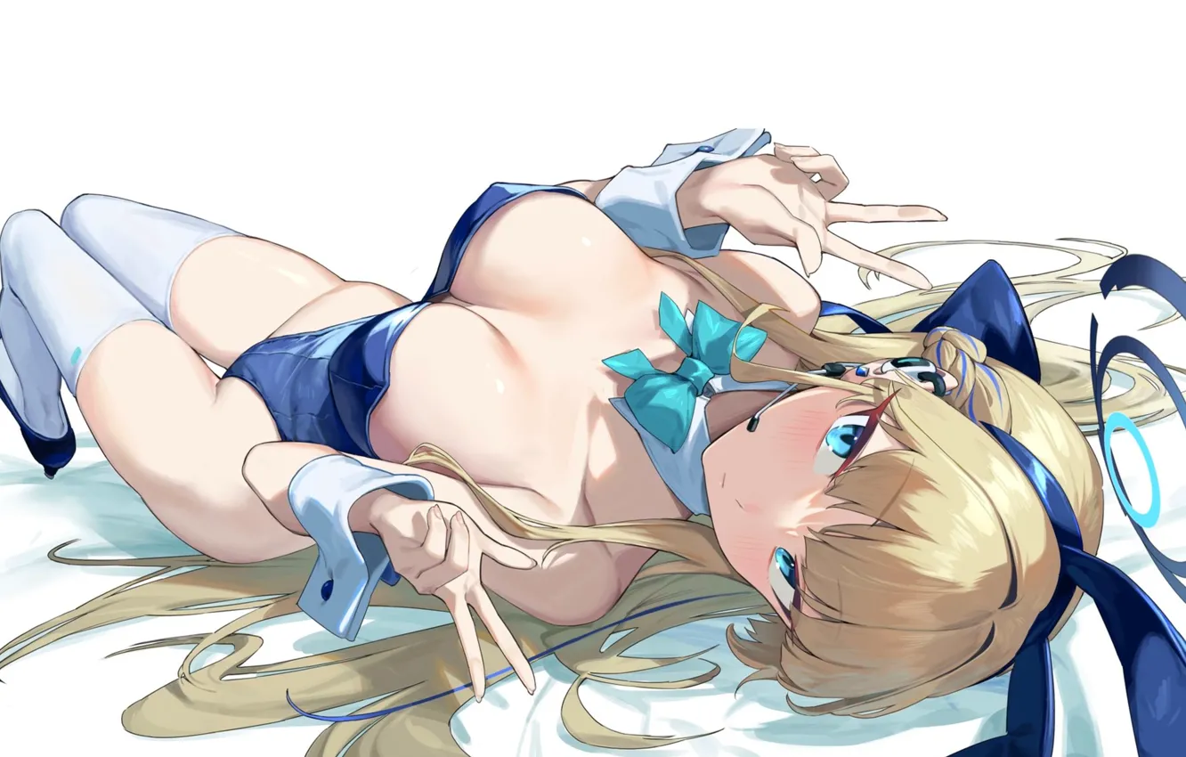 Photo wallpaper girl, hot, sexy, boobs, anime, pretty, blonde, breasts