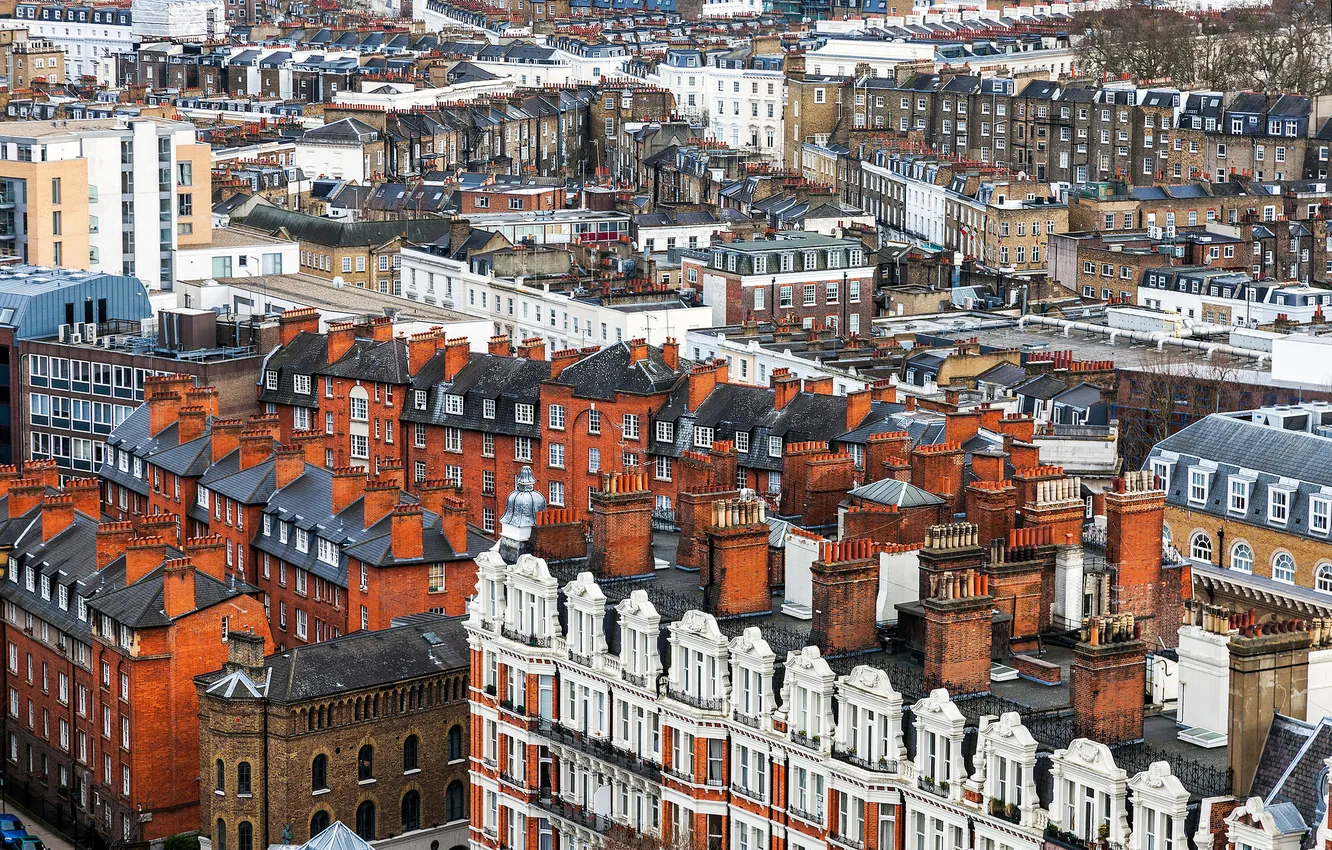 Photo wallpaper roof, England, London, building, panorama, London, England