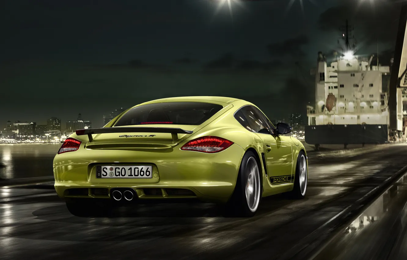 Photo wallpaper machine, night, speed, Porsche, Caiman