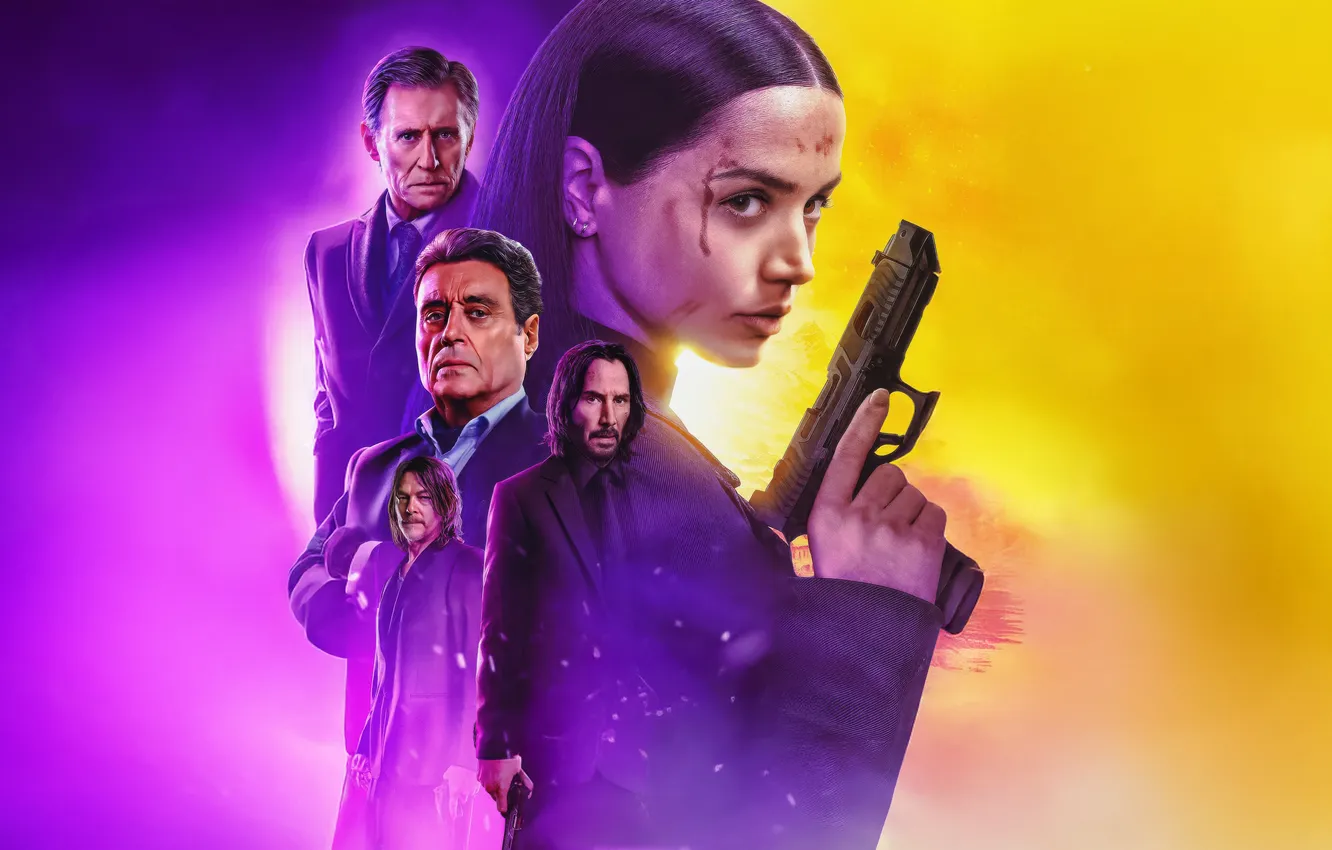 Photo wallpaper background, ballerina, action, poster, characters, Keanu Reeves, Keanu Reeves, Norman Reedus