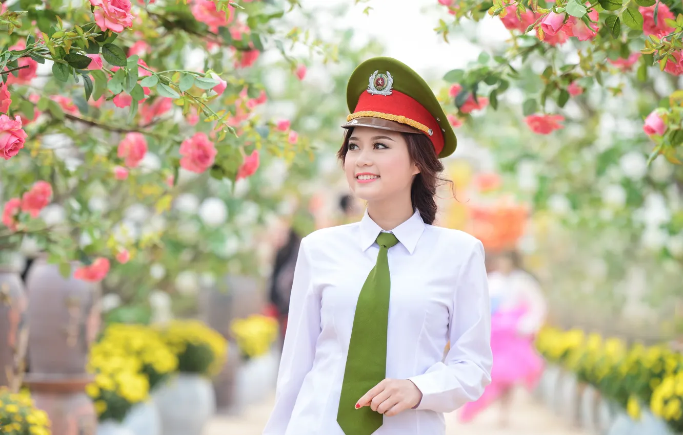 Photo wallpaper girl, pose, Asian