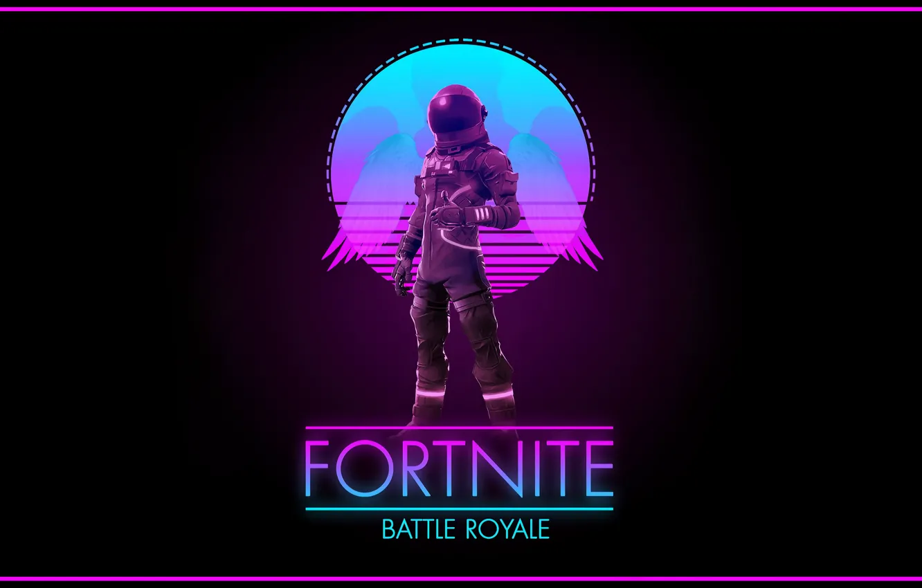 Photo wallpaper music, background, art, Synth, Fortnite, Retrowave, Battle Royale, Synthwave
