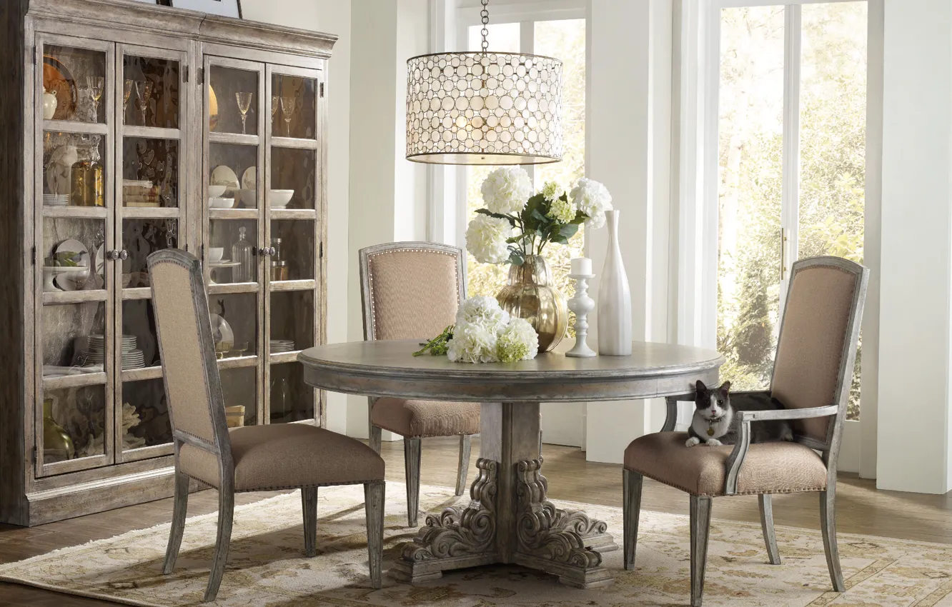 Photo wallpaper room, interior, interior, dining room, dining room, rustic style