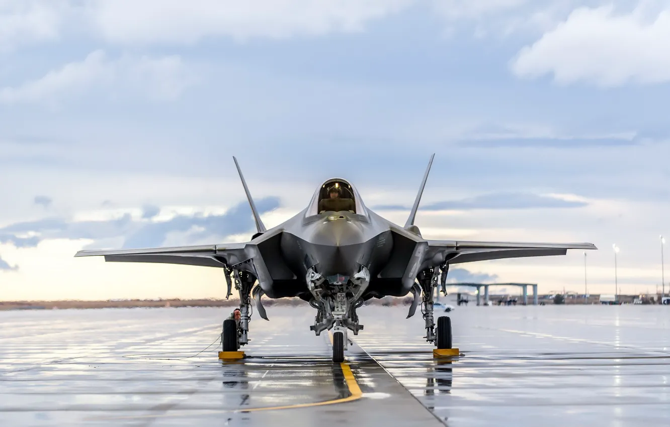 Photo wallpaper Lightning, F-35, Lockheed Martin