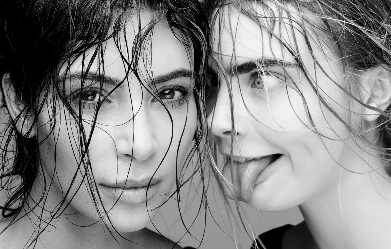 Photo wallpaper look, pose, model, actress, hairstyle, two, Kim Kardashian, look