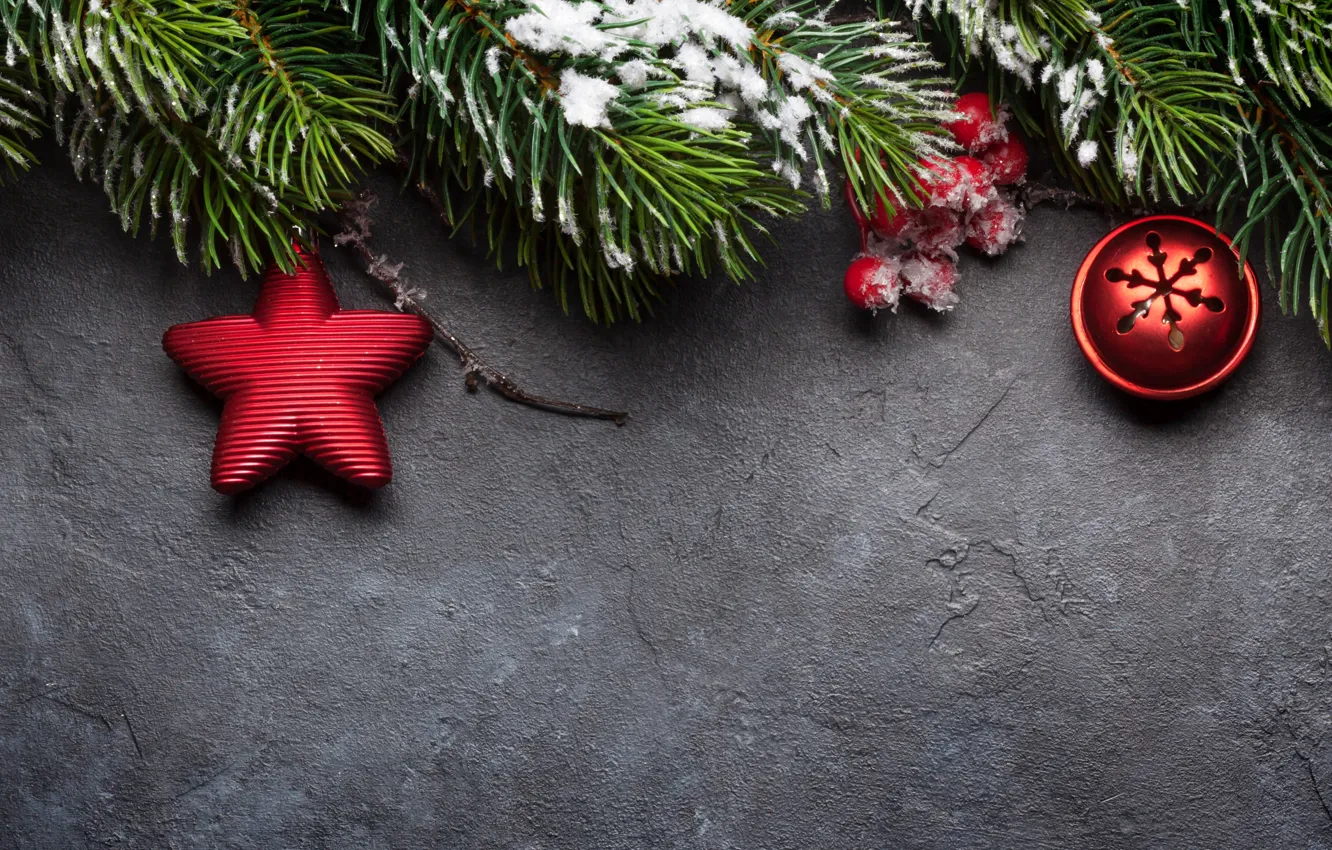 Photo wallpaper snow, decoration, new year, Christmas, Christmas, wood, snow, Christmas decorations