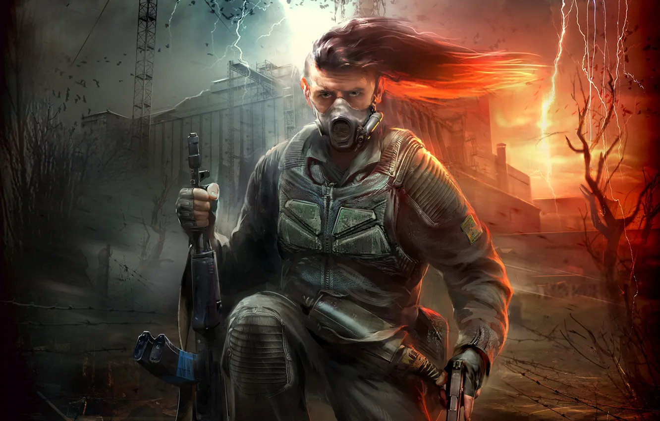 Photo wallpaper art, Chernobyl, Stalker, Stalker, art