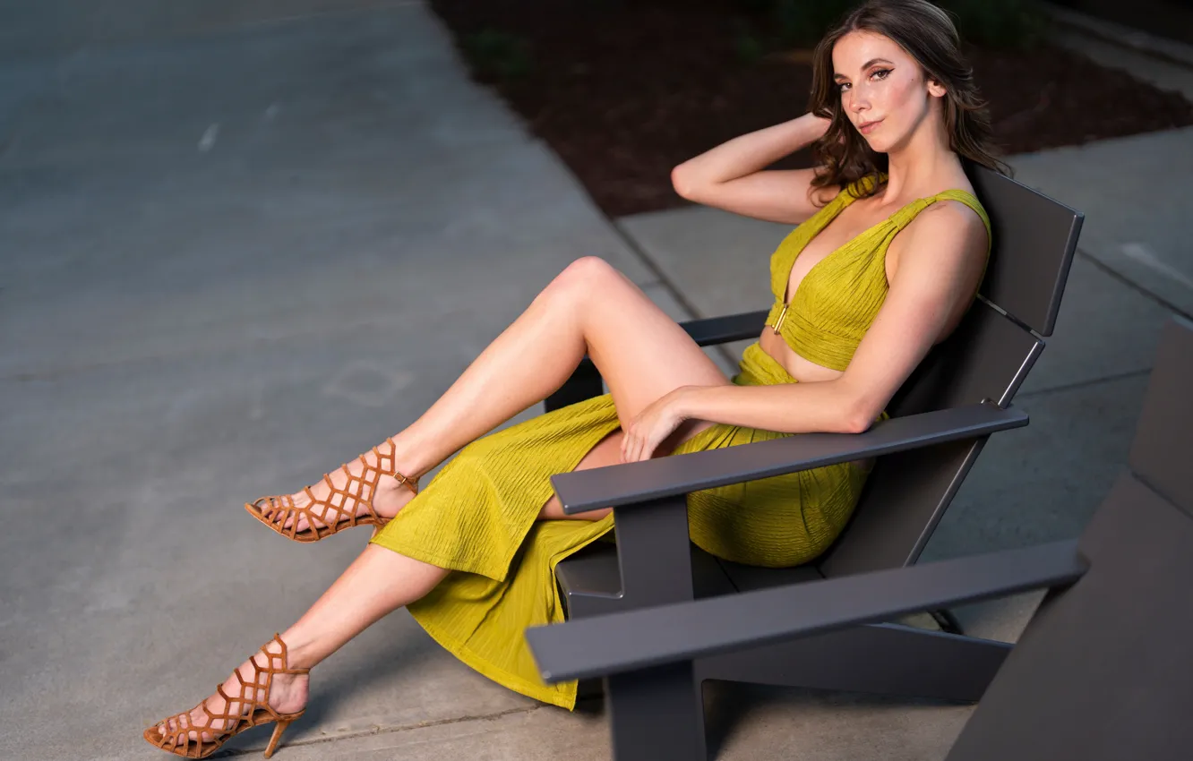 Photo wallpaper look, pose, model, skirt, portrait, makeup, figure, hairstyle