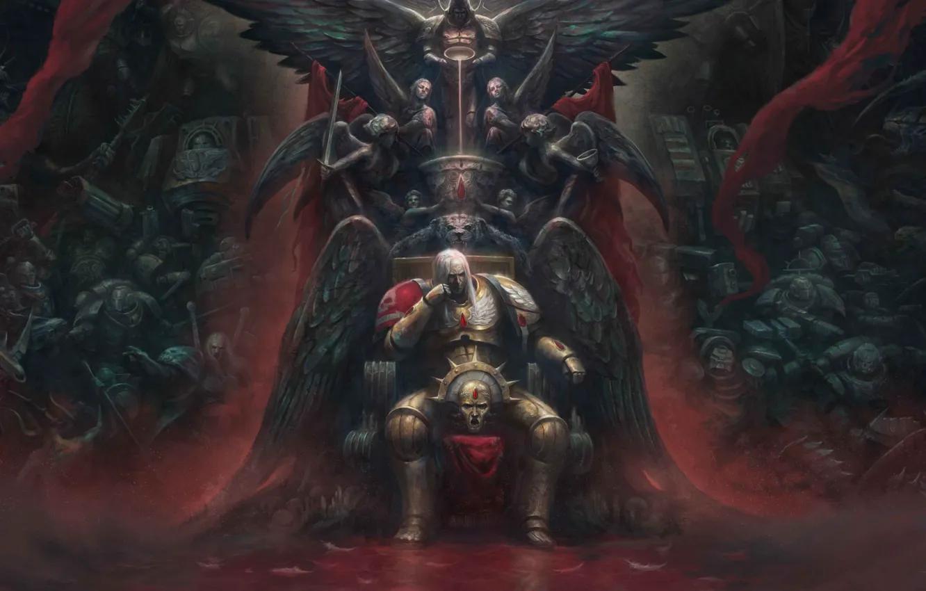 Photo wallpaper blood, space marine, Dante, Warhammer 40 000, Blood Angels