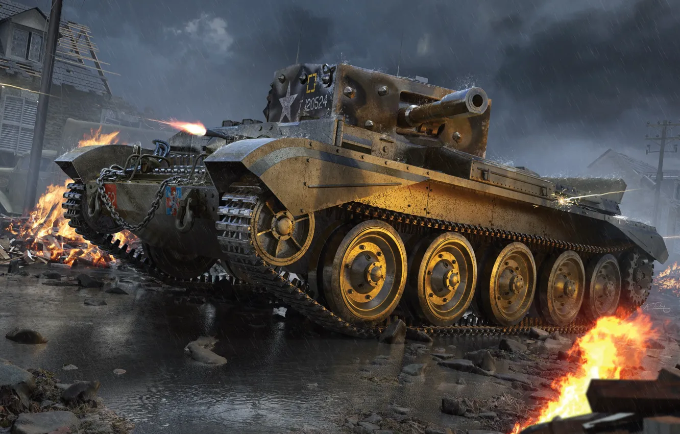 Photo wallpaper tank, UK, average, Cruiser, cruising, Czechoslovakia, Adam Tooby, A27M Cromwell Mk.VI