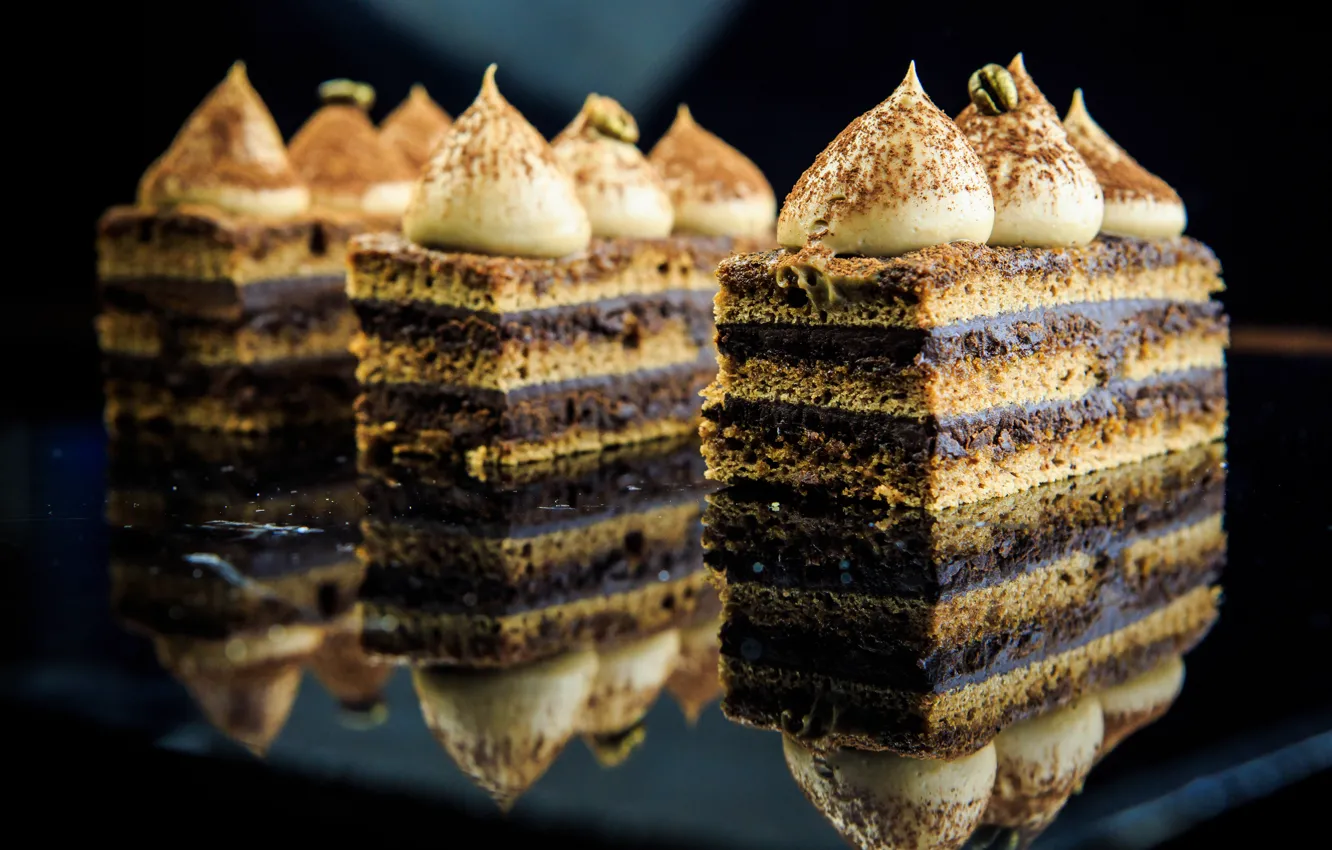 Photo wallpaper cake, cream, dessert, chocolate, meringue