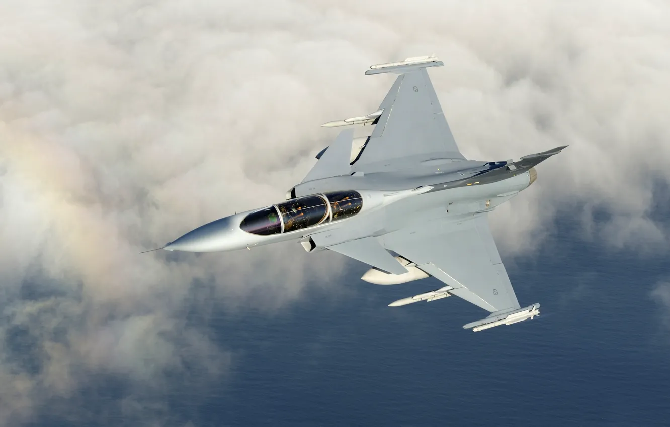 Photo wallpaper the sky, rainbow, Gripen, You CAN