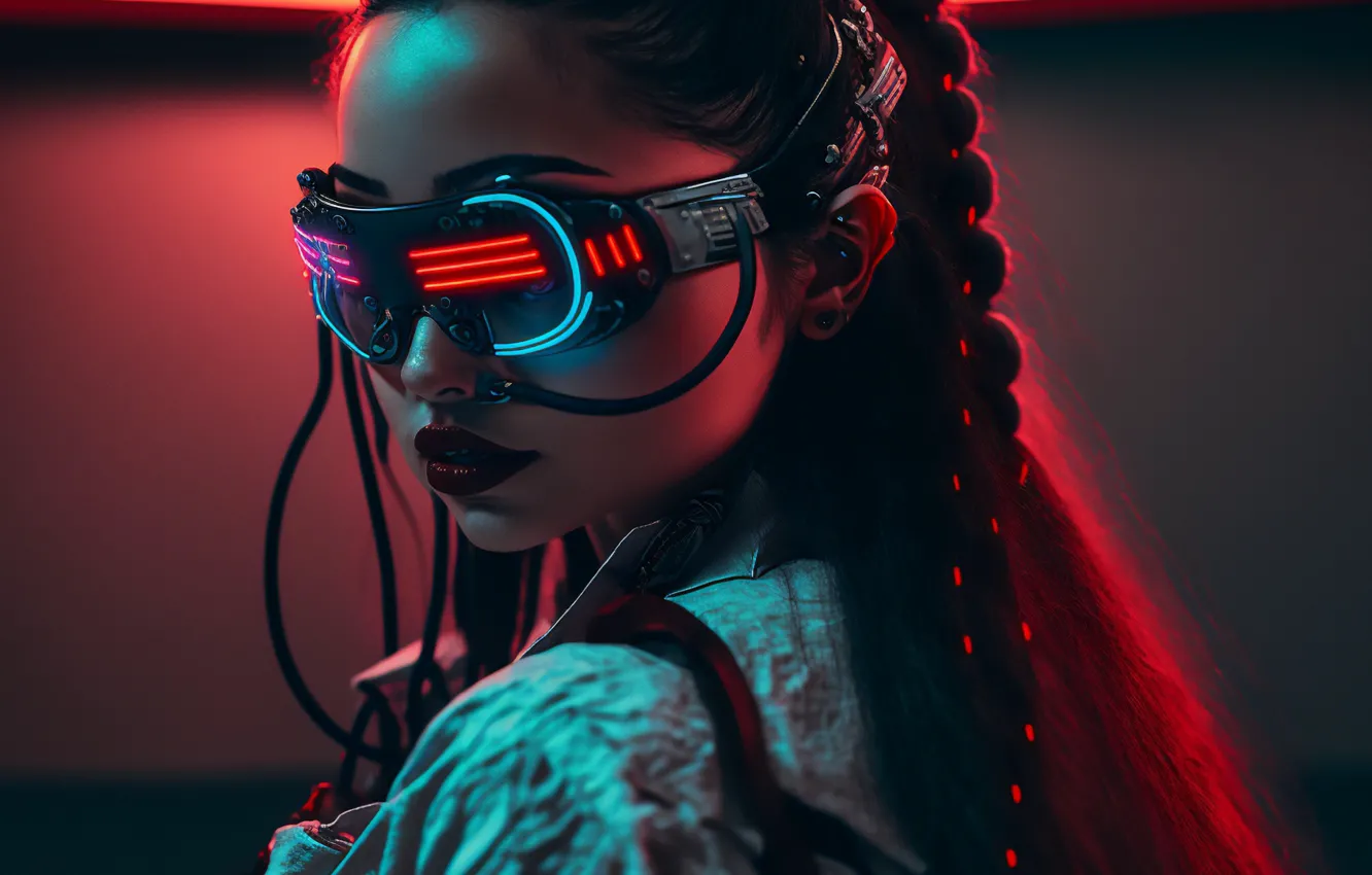 Photo wallpaper GIRL, GLASSES, FACE