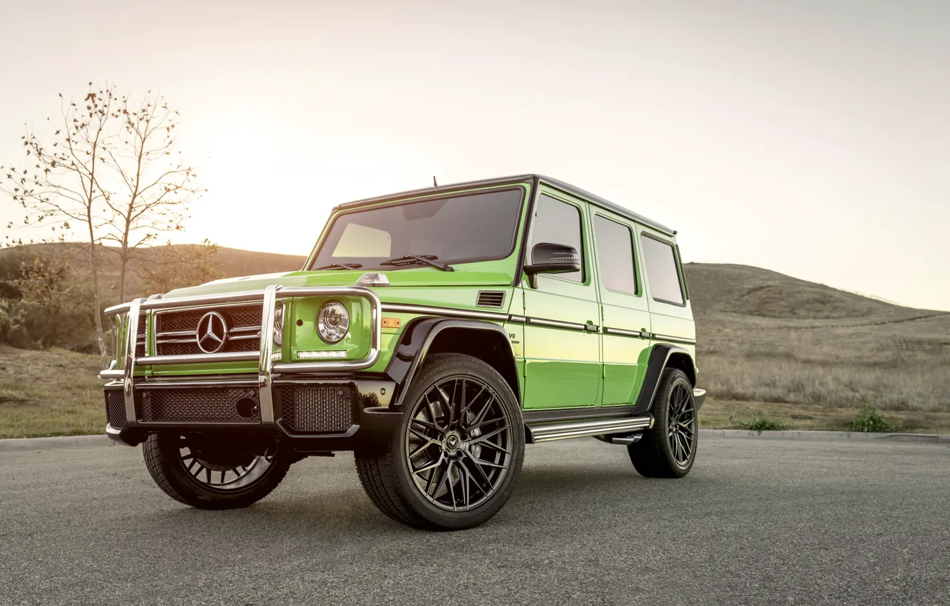 Photo wallpaper Mercedes, Green, AMG, G63, W463