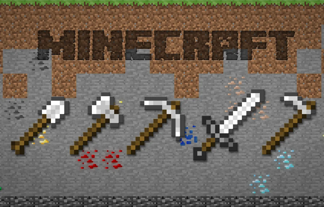 Photo wallpaper axe, sword, game, ken, blade, Minecraft