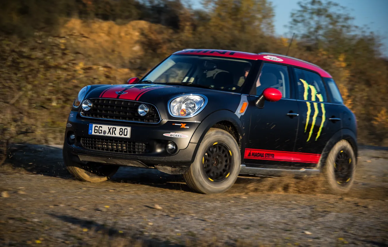 Photo wallpaper Auto, Black, Dirt, Lights, Mini Cooper, MINI, Mini Cooper, Paceman