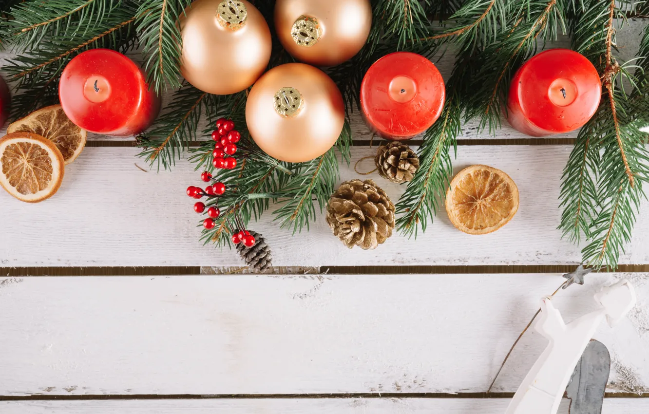 Photo wallpaper holiday, toy, new year, spruce