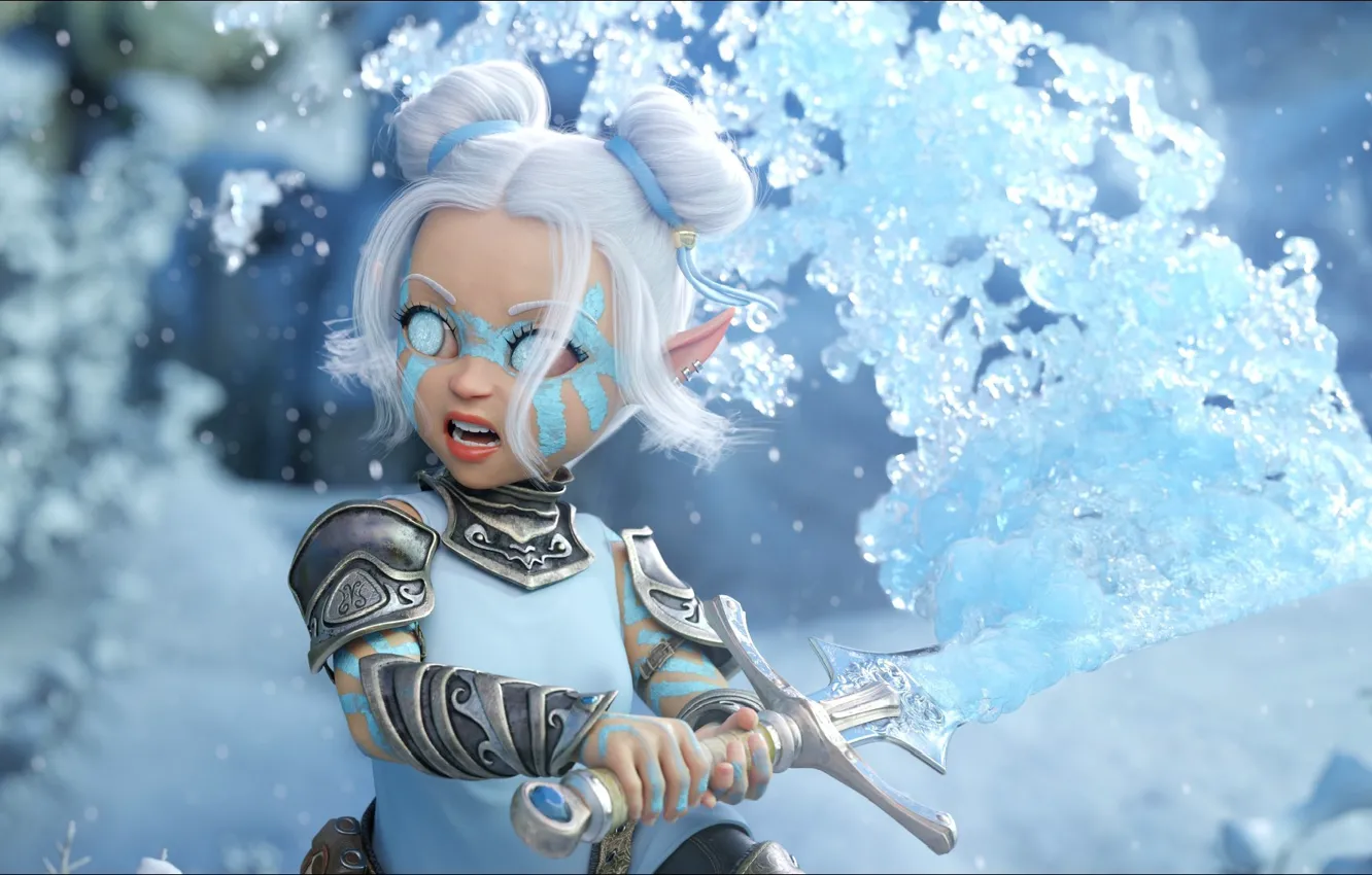 Photo wallpaper eyes, emotions, art, fantasy, elf, fantasy, fighter, eyes