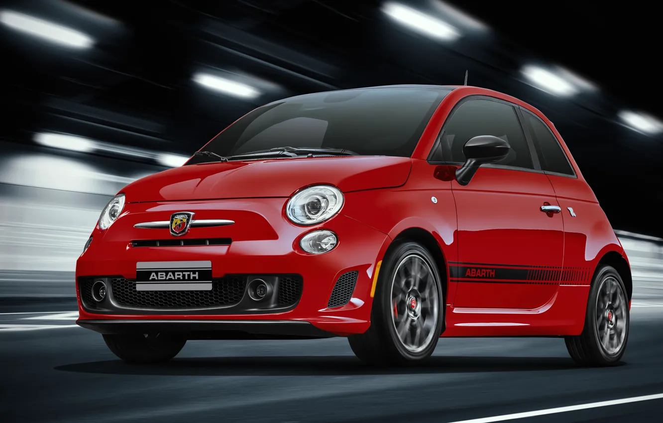 Photo wallpaper Red, The tunnel, The front, Abarth, 595