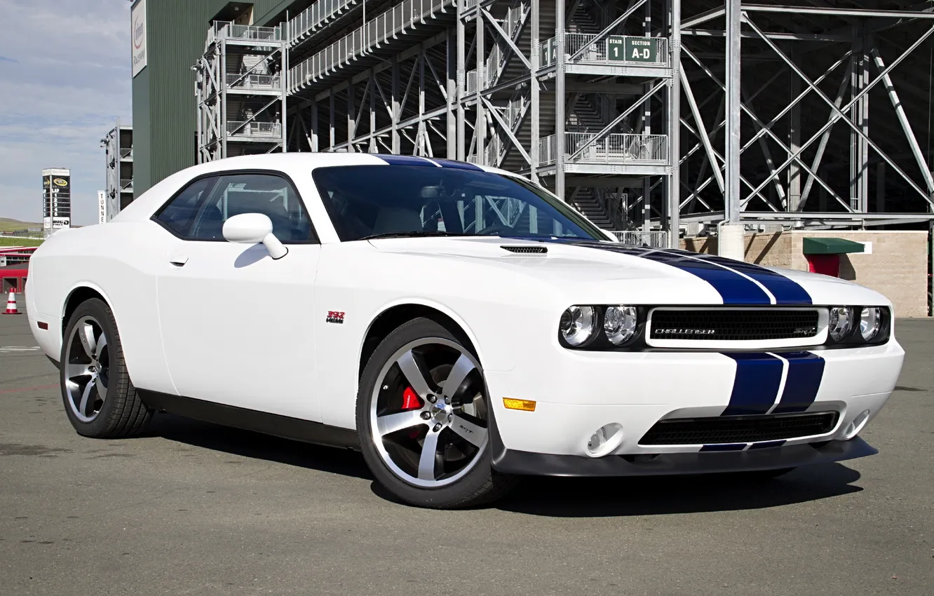 Photo wallpaper Dodge, Challenger, white, the front part, Edition, SRT8 392, Inaugural