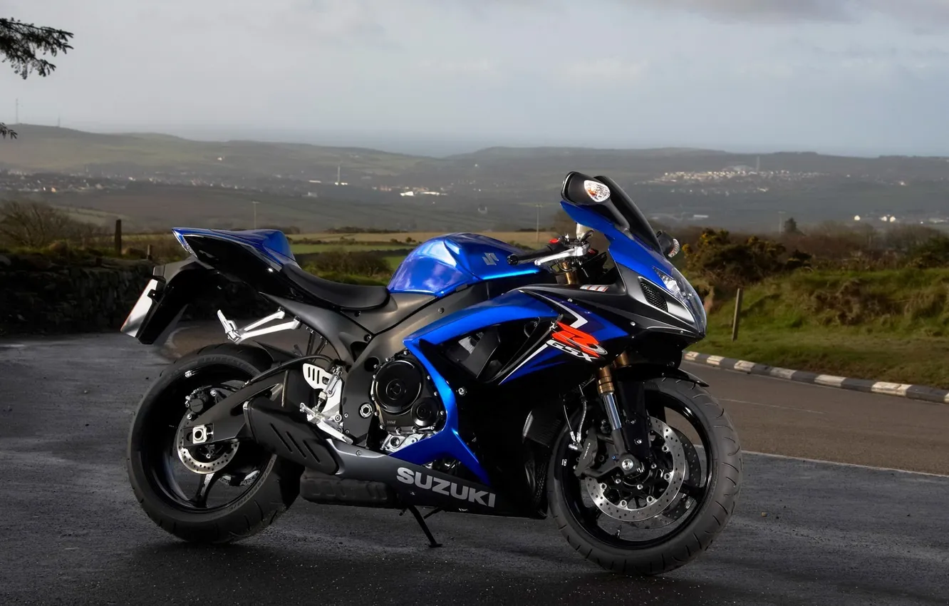 Photo wallpaper blue, motorcycle, Suzuki, moto, blue, Suzuki, GSX-R 1000