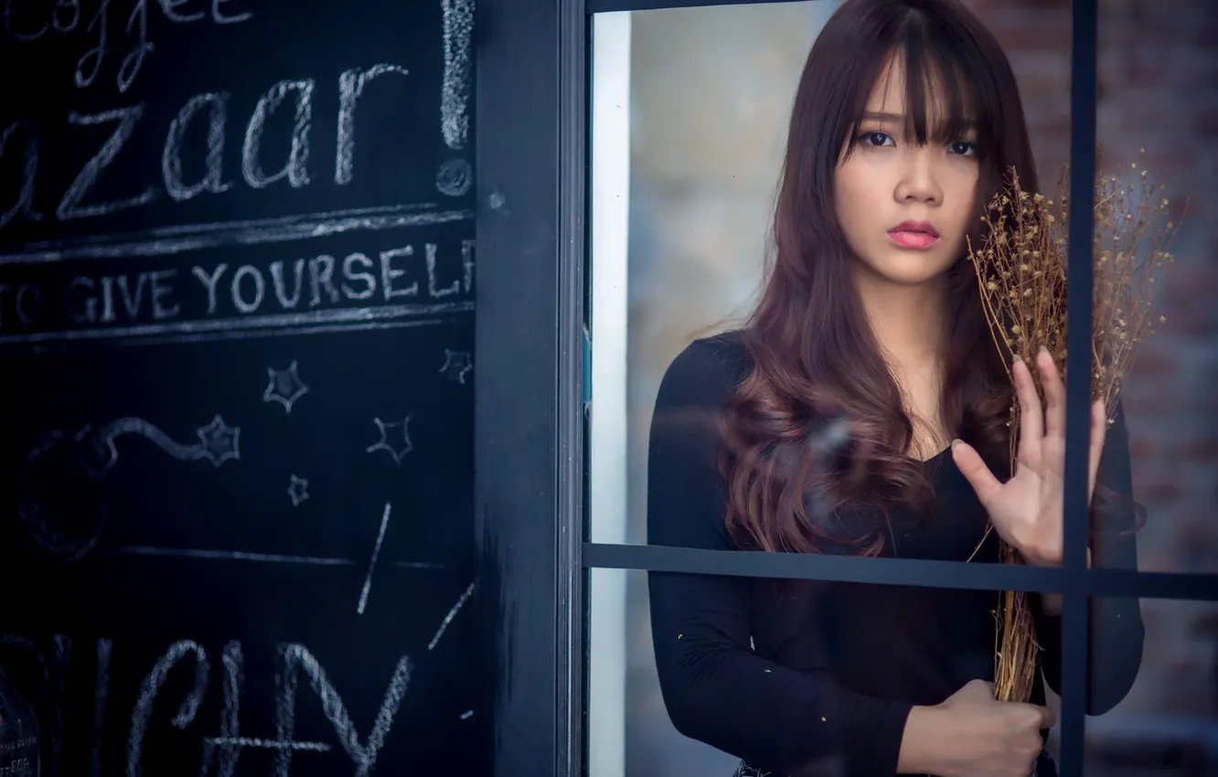 Photo wallpaper look, girl, Asian