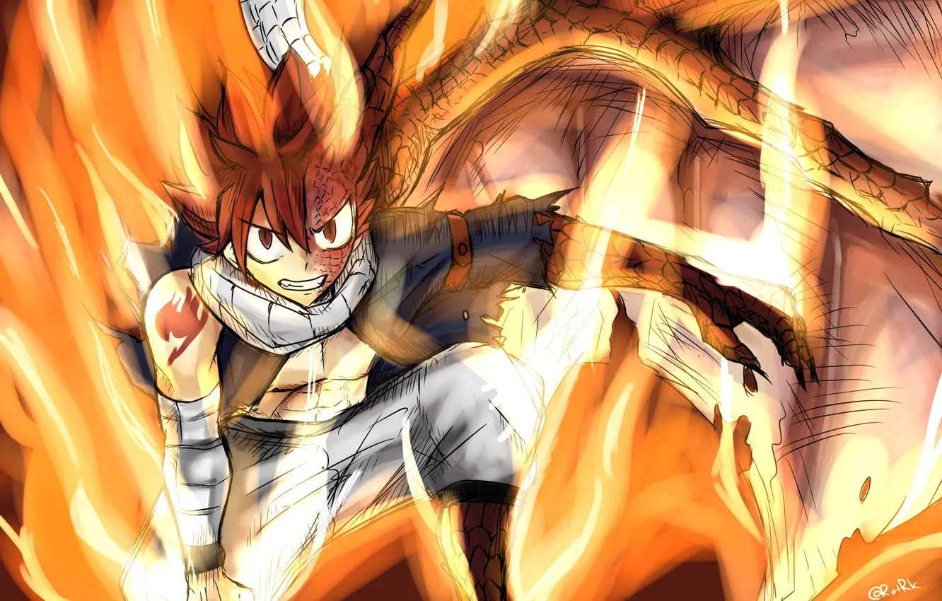 Photo wallpaper fire, wing, Fairy Tail, Natsu Dragneel, Fairy tail