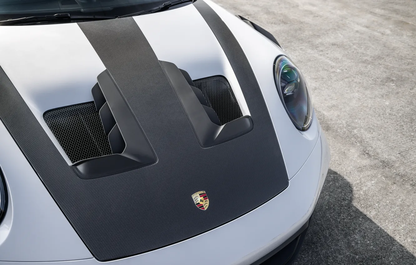 Photo wallpaper 911, Porsche, logo, Front, Porsche 911 GT3 RS Weissach Package