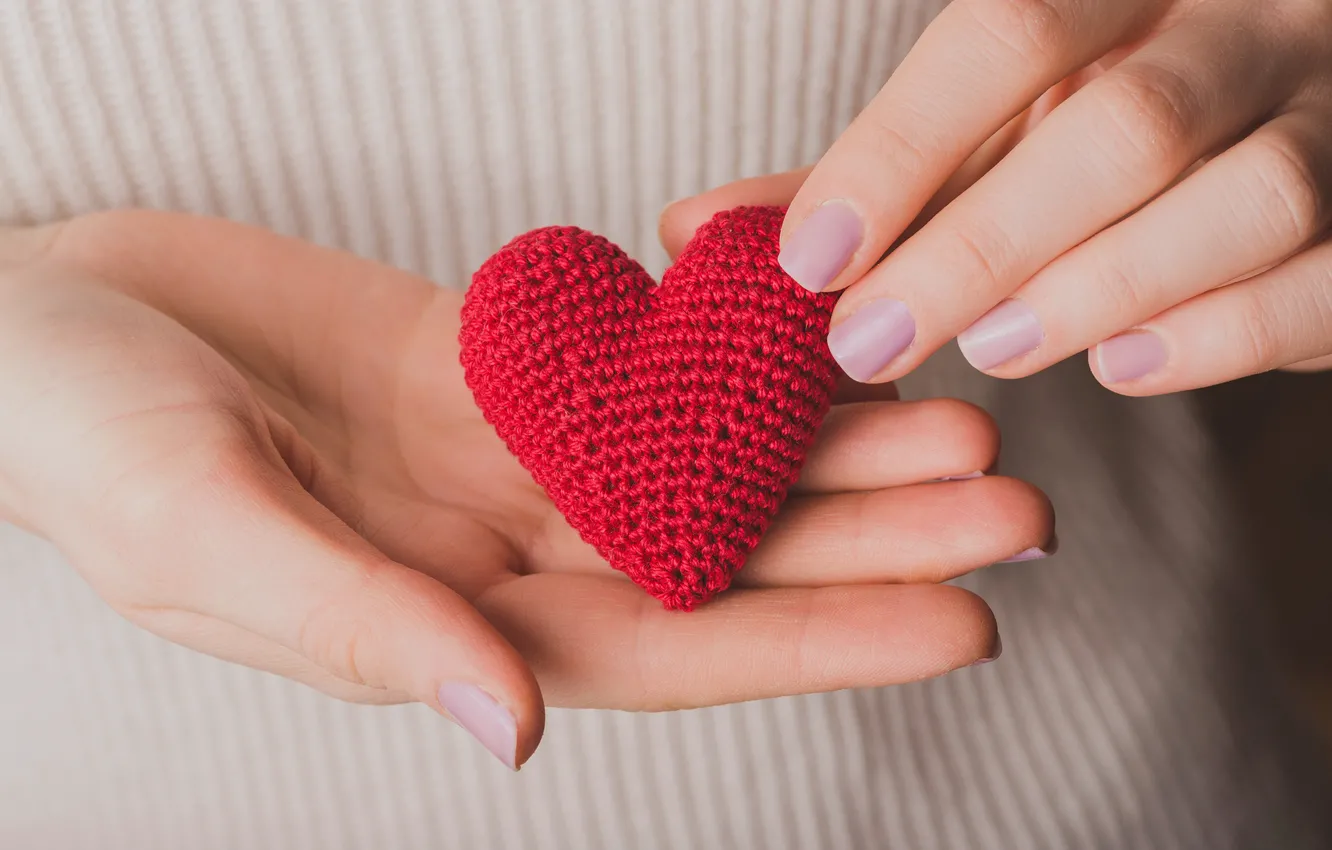 Photo wallpaper love, heart, hands, nails