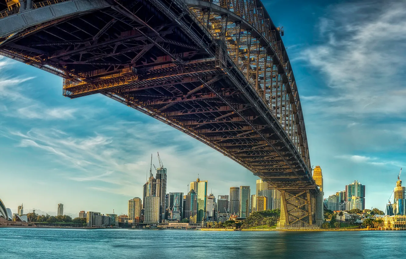 Photo wallpaper bridge, building, home, skyscrapers, Australia, Bay, Sydney, Australia