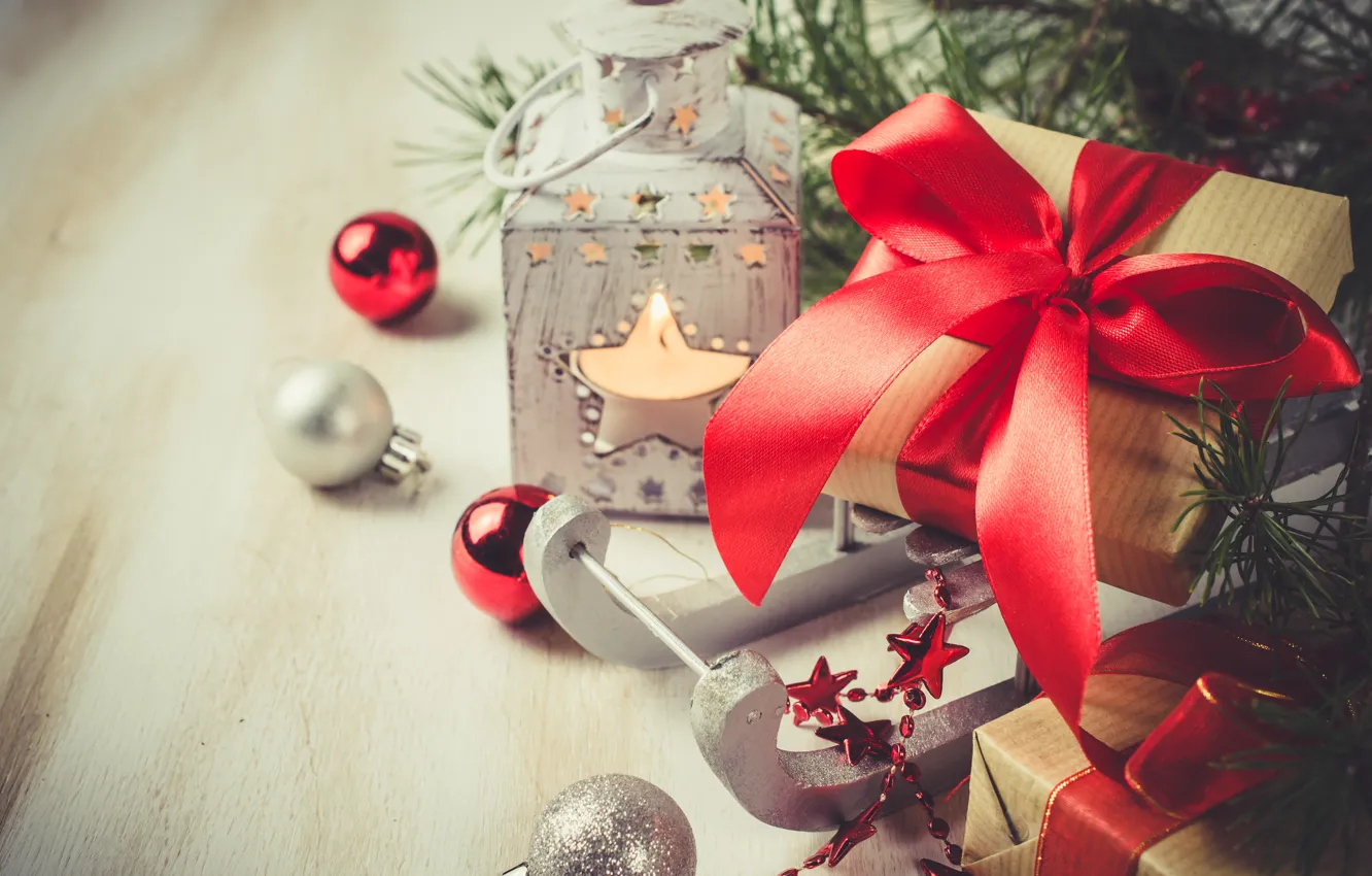 Photo wallpaper decoration, balls, new year, Christmas, Christmas, balls, wood, New Year