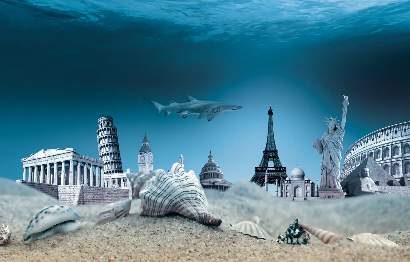 Photo wallpaper sea, world, the bottom, shell, underwater, ocean, travel, seashells